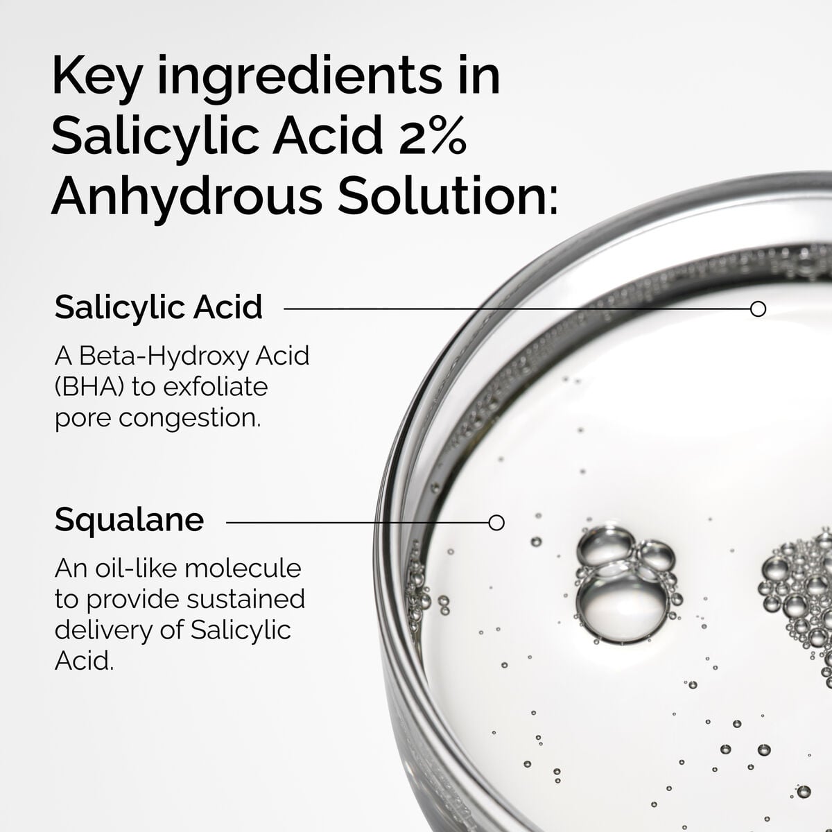 Key Ingredients of The Ordinary Salicylic Acid 2% Anhydrous Serum