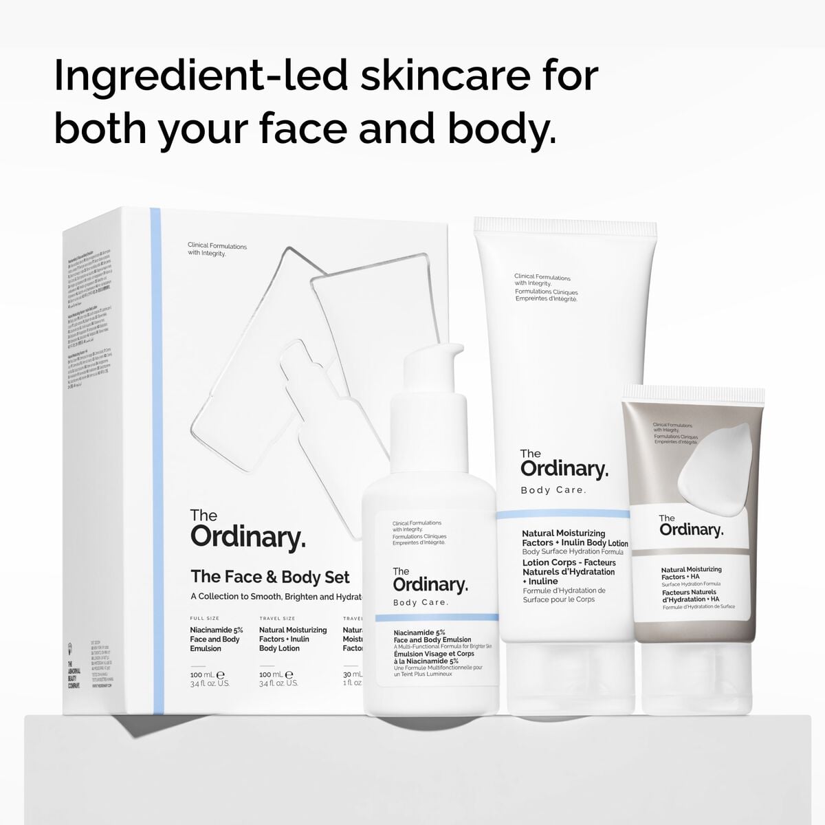 Ingredient-led skincare for both your face and body
